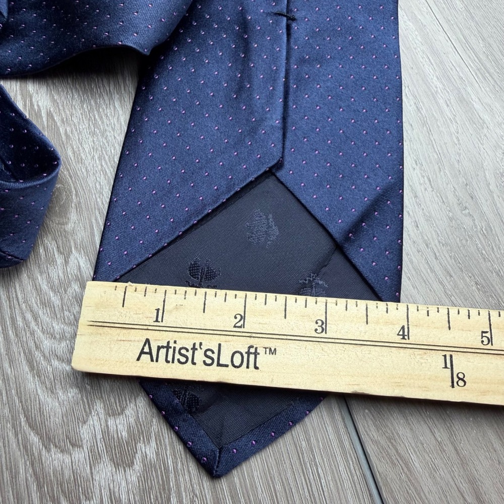 Brooks Brothers Mens Tie Makers Silk Pin Dot Navy Blue OS - Picture 8 of 9